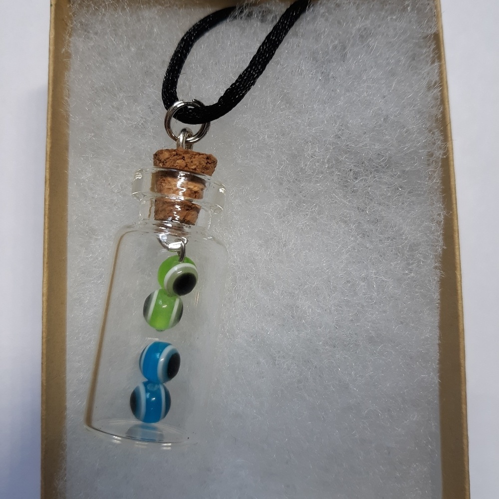 Eyeballs in a Bottle Necklace